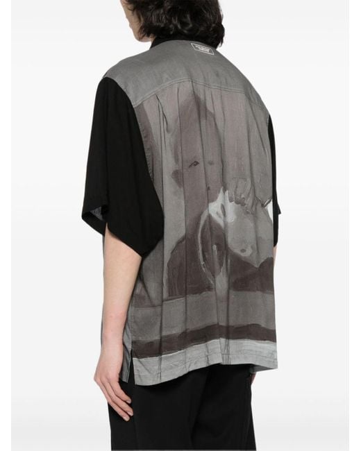 メンズ Undercover Short-sleeved Illustration-print Shirt Black