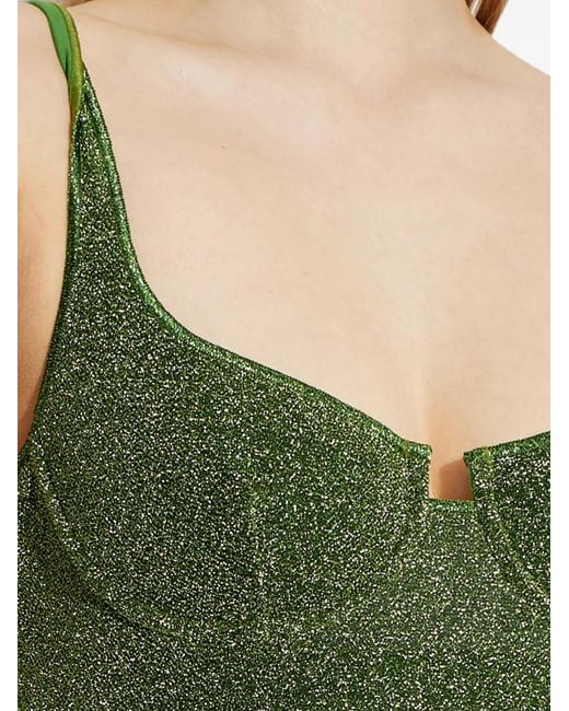 Oseree Green Cut-Out Swimsuit