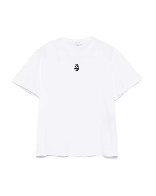 Alexander McQueen T-Shirt Mit Beflocktem Totenkopf in White für Herren