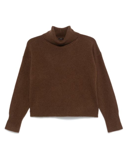 Joseph Brown Brushed Roll-Neck Cashmere Sweater