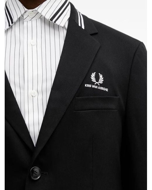 Fred Perry Black Single-Breasted Blazer for men
