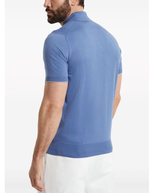 メンズ Brunello Cucinelli コットン ポロシャツ Blue