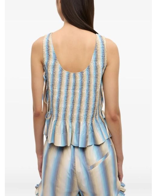 Ganni Blue Striped Blouse