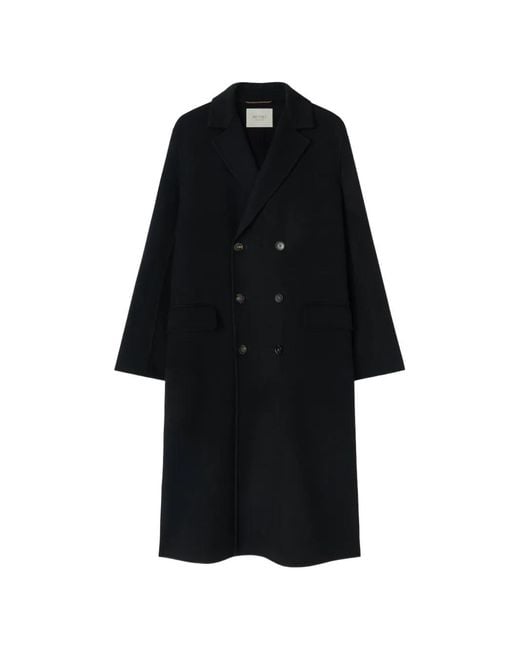 RETORI Black Double-Breasted Wool Coat for men