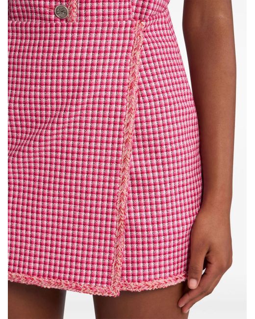 Etro Geruite Mini-Rok in het Red