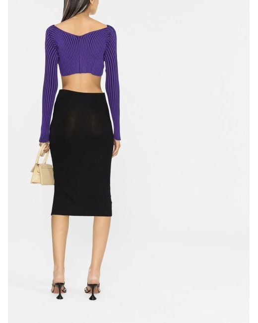 Jacquemus La Maille Pralu Cropped Vest in het Purple