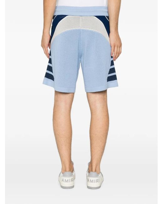 Amiri Blue Elastic-Waistband Shorts for men