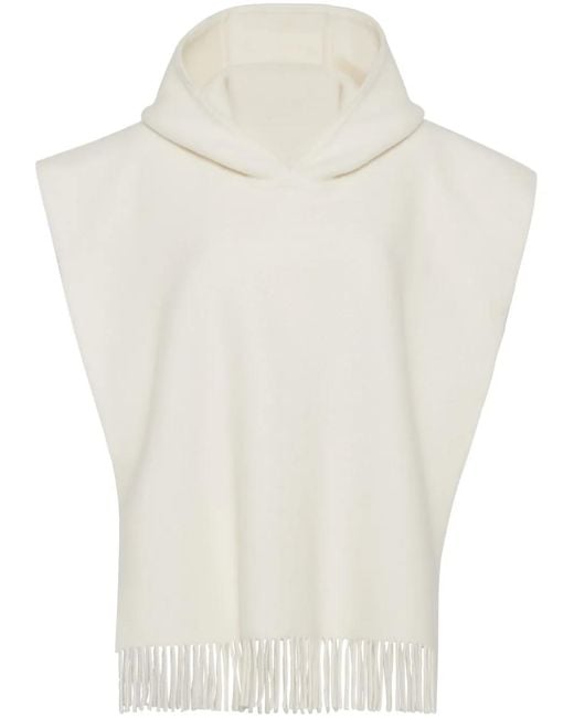 Brunello Cucinelli White Fringed Cape