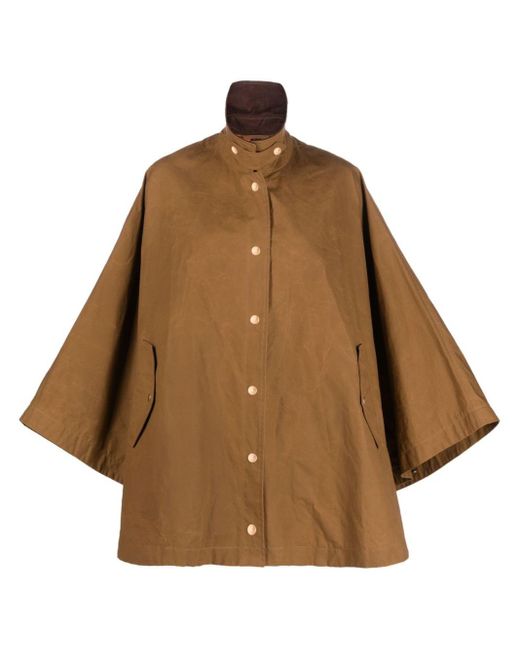 Mackintosh Brown Cora Press-stud Cotton Coat