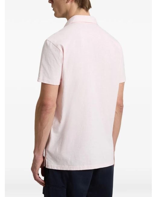 Woolrich Pink Slub Pocket Polo Shirt for men