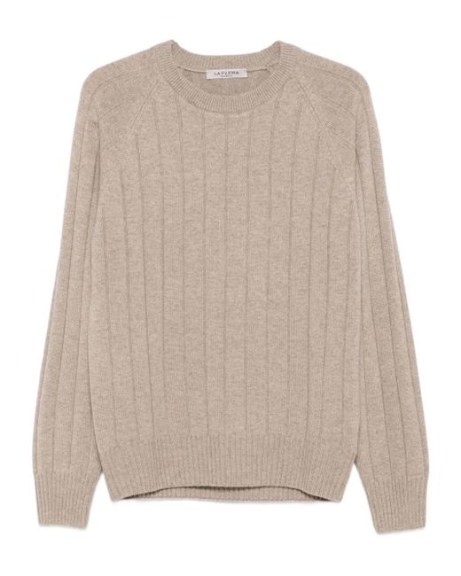 Fileria Natural Ribbed Crew-Neck Sweater for men