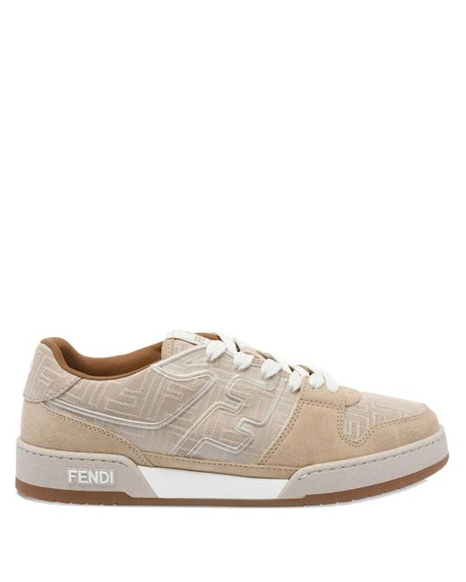 Fendi Multicolor Ff-Logo Pattern Suede-Panel Sneakers for men