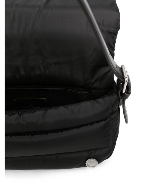 Moncler Black Quilted Logo-Plaque Shoulder Bag