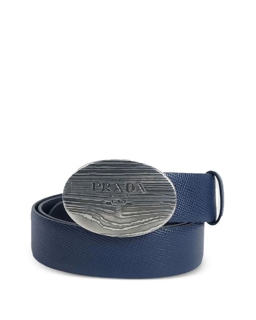 Ceinture À Boucle Contrastante Prada pour homme en coloris Blue