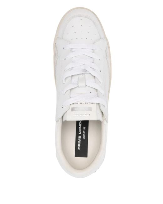 Crime London White Sk8 Deluxe Sneakers