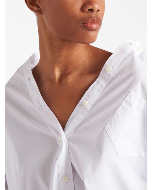 Prada White Back-logo Oversized Shirt