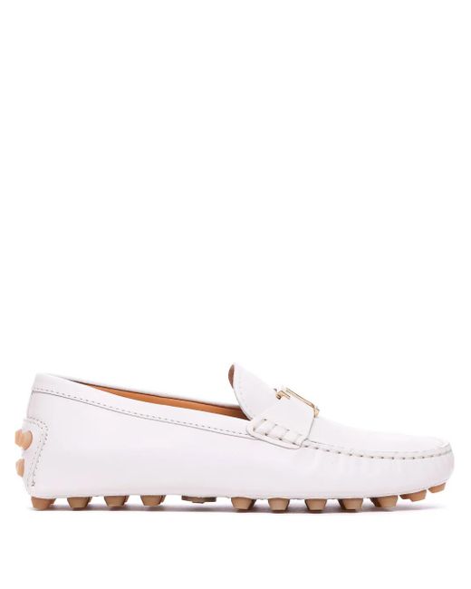 Tod's White T-Timeless Loafers
