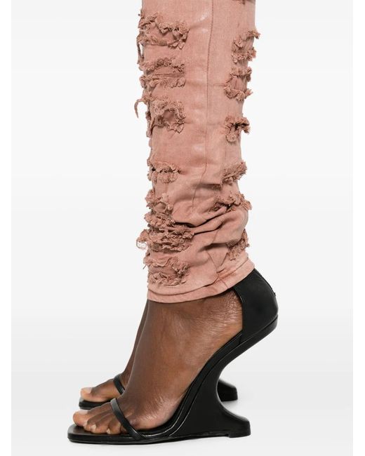 Rick Owens Pink Detroit Cut Skinny Jeans