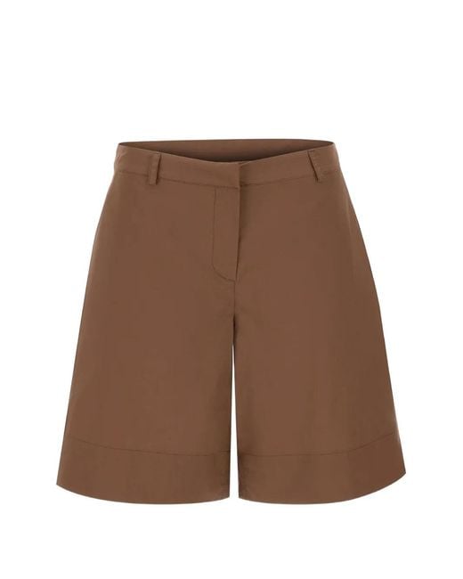 Kaos Brown Wide-Leg Bermuda Shorts