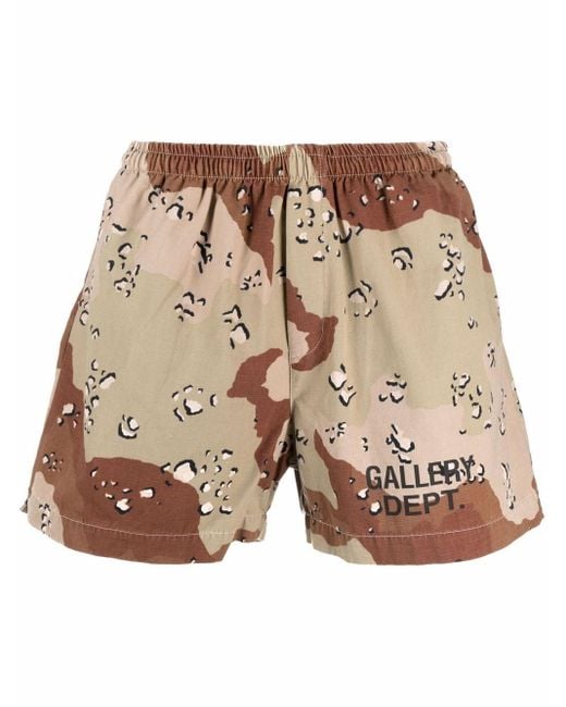 GALLERY DEPT. Brown Chocolate Chip Zuma Track Shorts for men
