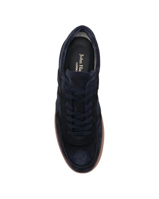 JOHN HARRISON Black Suede Panelled Sneakers for men