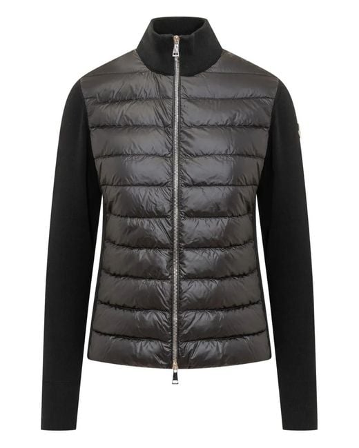Moncler Black Logo-Patch Zip Jackets