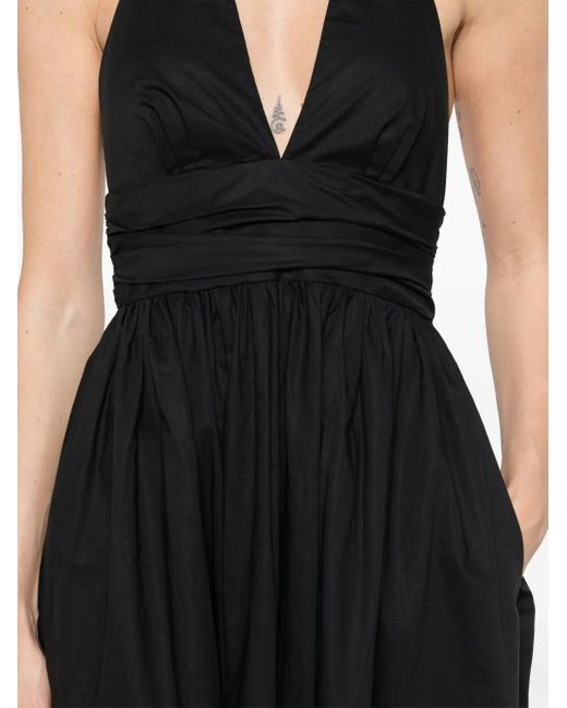 Matteau Black Plunge Halterneck Midi Dress