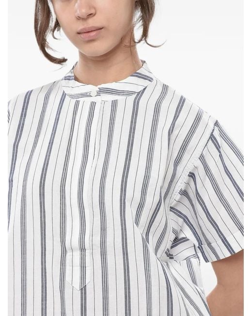 Woolrich White Striped Mini Dress