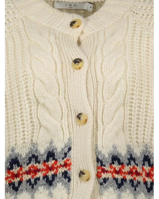 IRO Natural Cardigan En Maille Torsadée À Boutonnière
