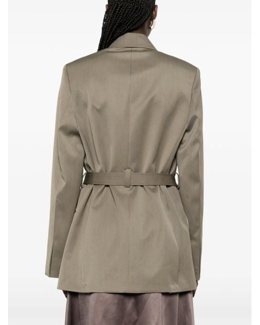 Victoria Beckham Natural Belted Tailored Jacket