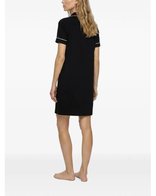 Karl Lagerfeld Black Signature Pajama Shirt Dress