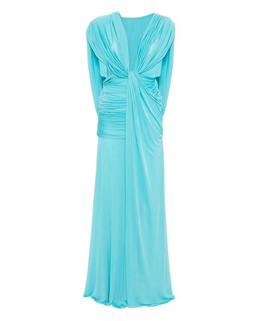 Christopher Esber Blue Ripple Drape Dress