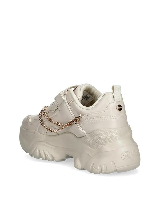 Buffalo White Chain Platform Sneakers