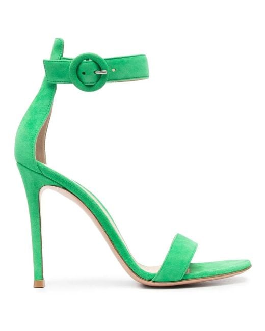Gianvito Rossi Green Portofino 105Mm Suede Sandals