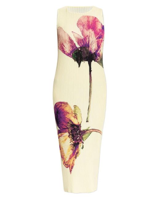 Issey Miyake Pressed Flora ドレス Natural