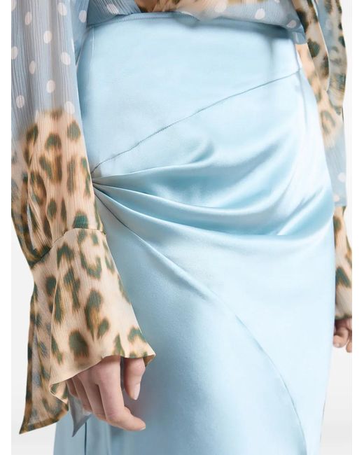 Nina Ricci Blue Draped Midi Skirt