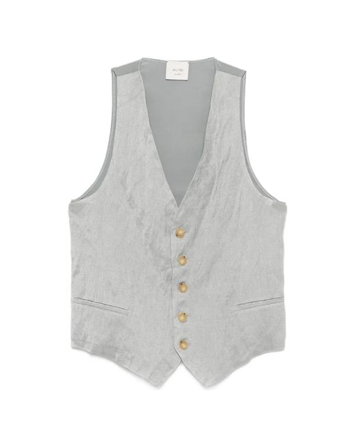 Alysi Gray Button-Fastening Waistcoat