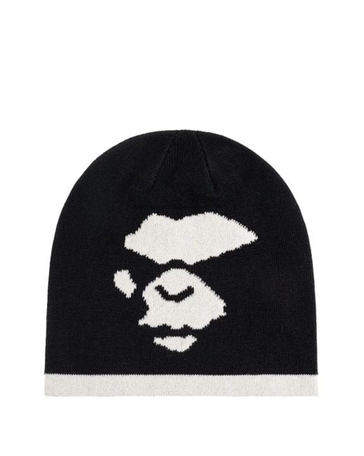 Gorro con cabeza de simio A Bathing Ape de hombre de color Black