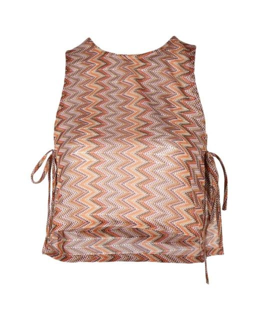 Palmacea Pink Zuria Zigzag-Pattern Top