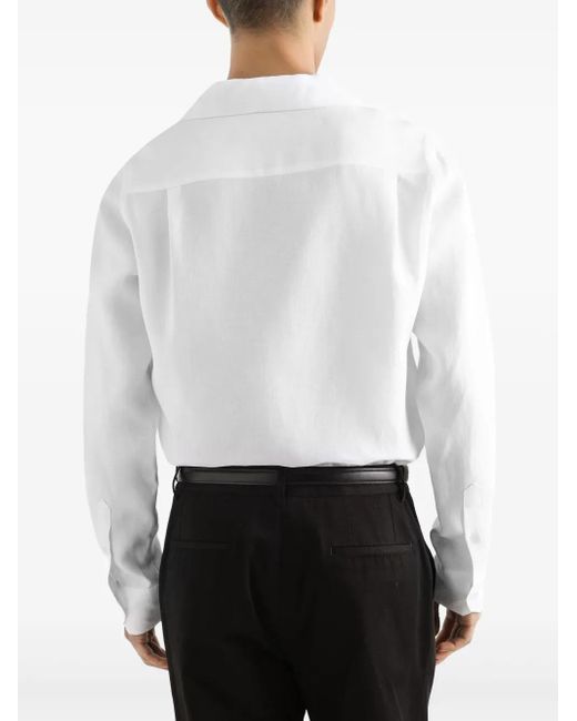 Dolce & Gabbana White Peak-Lapel Collar Shirt for men