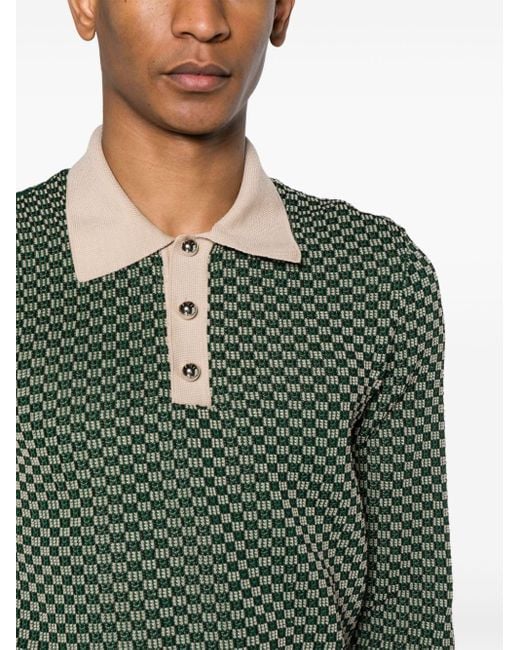 Wales Bonner Green Knitted Polo Phirt - Men's - Polyester for men