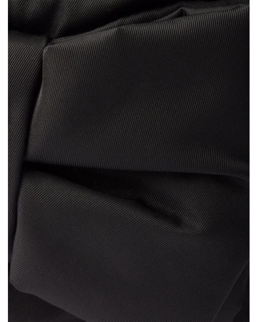 Prada Black Mini Padded Re-Nylon Bag With Bow