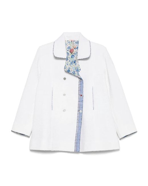 Péro White Double-Breasted Blazer