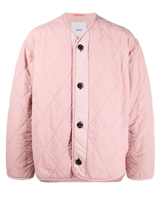 OAMC Pink Quilted Button-Up Jacket for men