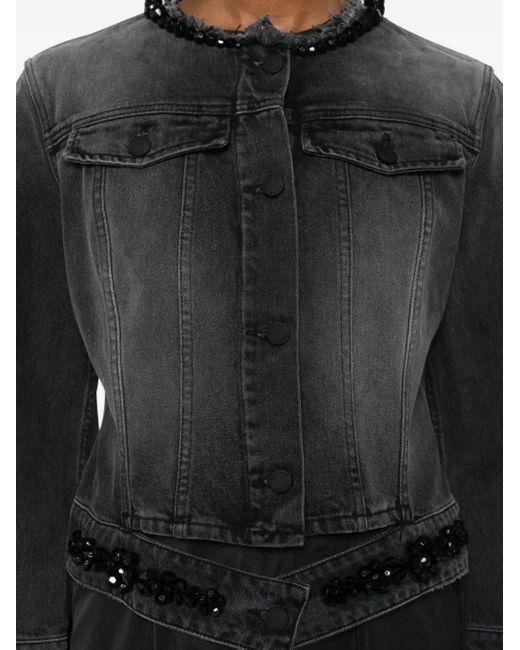 Simone Rocha Black Distressed Beaded Jacket