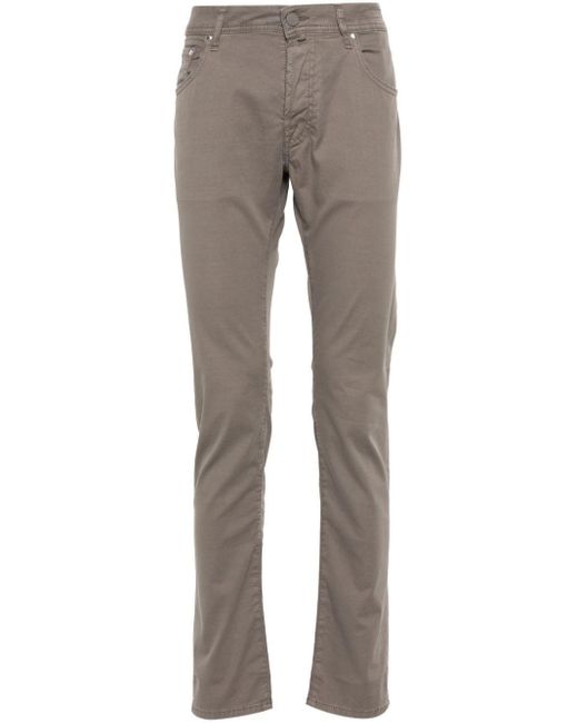 Jacob Cohen Gray Logo-patch Trousers for men