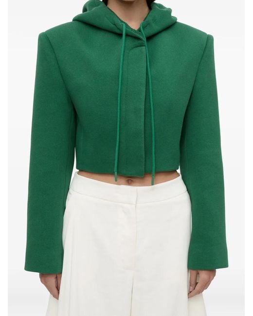Christopher Esber Green Noa Cropped-Fit Hooded Jacket
