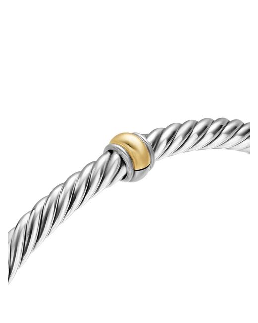 David Yurman White 14K Cable Flex Station Bracelet