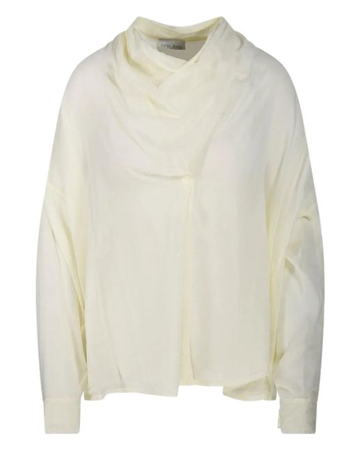 Forte Forte White Top Mit Wasserfallkragen