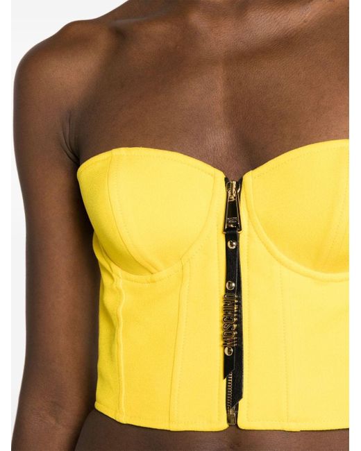 Moschino Yellow Strapless Cady Bustier